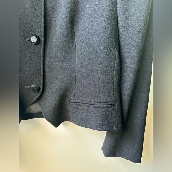 Jaeger Cropped Wool Crepe Black Women's Jacket, UK 14, US 10 - Picture 2 of 12